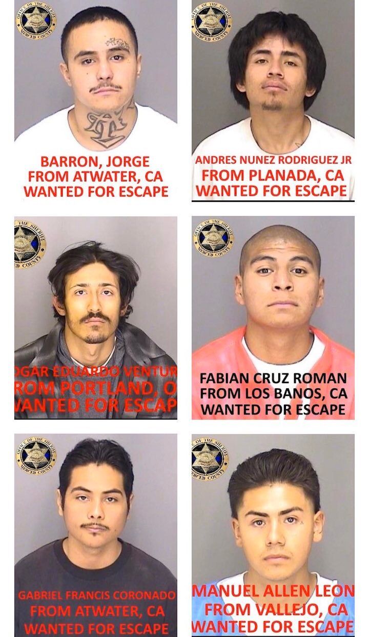 6 inmates escape from California county jail