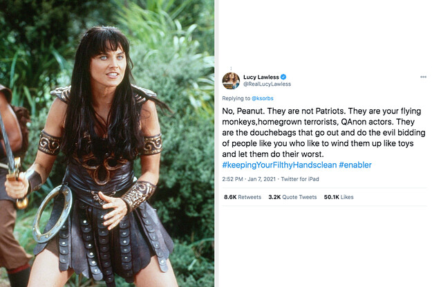 ’90s “Hercules” Actor Kevin Sorbo Thinks The Capitol Riots Were Infiltrated By Antifa, So Lucy Lawless AKA Xena Tore Him A New One With The Truth