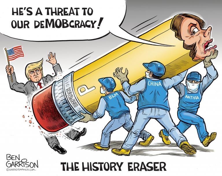 Pelosi Trys To Erase Trump From History – Ben Garrison Cartoon