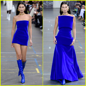 Bella Hadid Rocks Electric Blue Looks for Off-White Fashion Show!