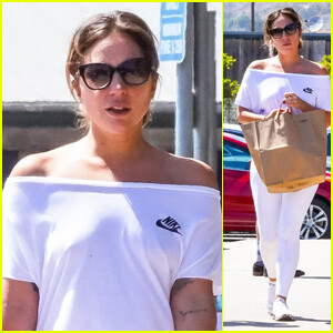 Lady Gaga Goes Casual in an All-White Look While Grocery Shopping in Malibu