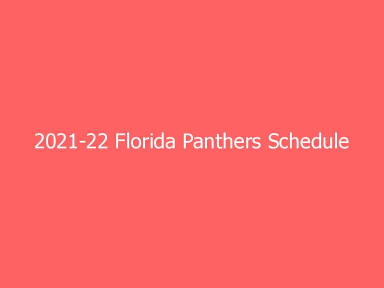 2021-22 Florida Panthers Schedule