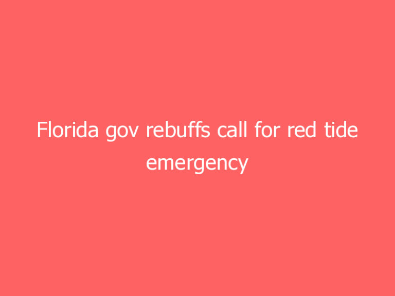 Florida gov rebuffs call for red tide emergency declaration