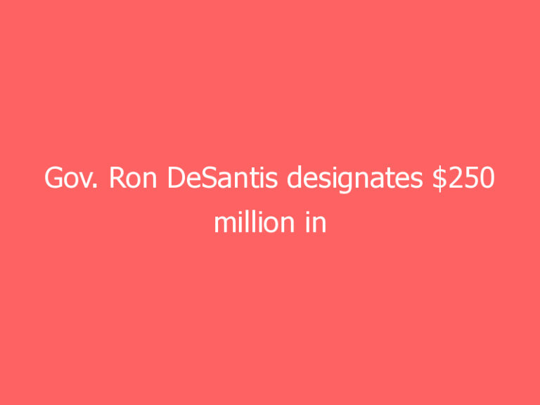 Gov. Ron DeSantis designates $250 million in relief funds for Florida ports
