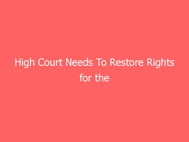 High Court Needs To Restore Rights for the Religious
