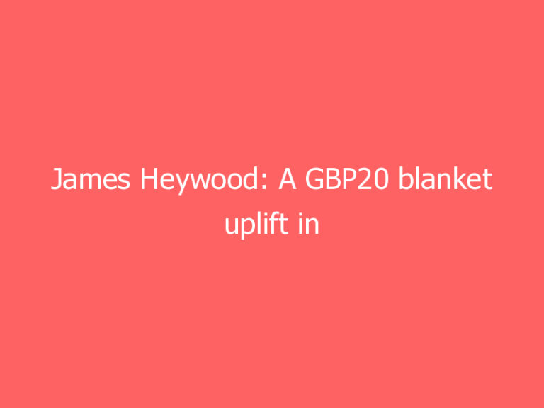 James Heywood: A GBP20 blanket uplift in Universal Credit would miss an opportunity for better targeted change
