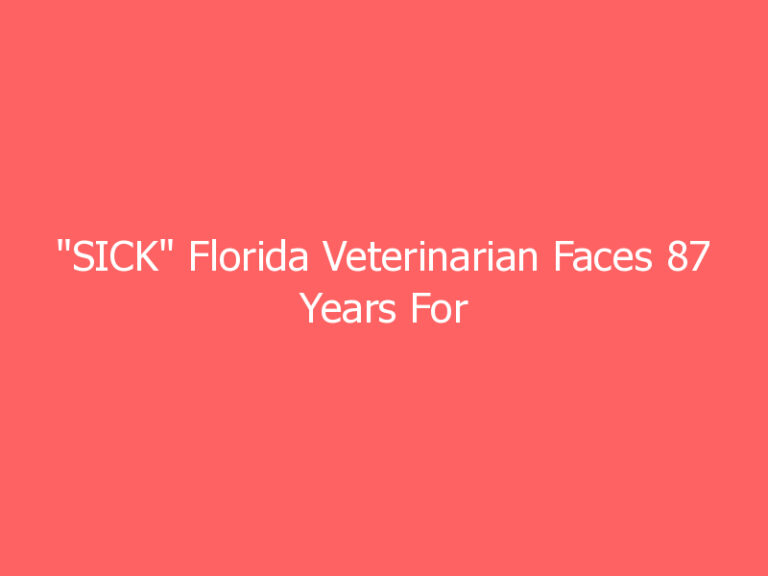 “SICK” Florida Veterinarian Faces 87 Years For Child Porn And Bestiality