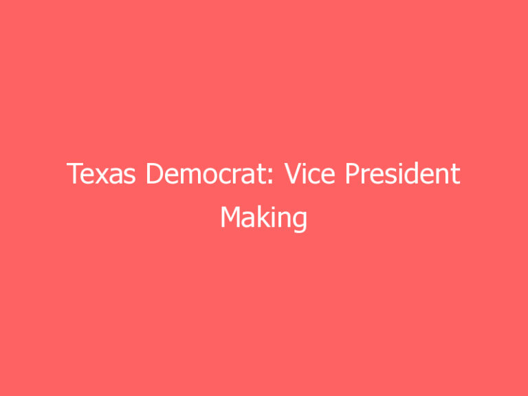 Texas Democrat: Vice President Making ‘Politically’ Safe Trip to Southern Border