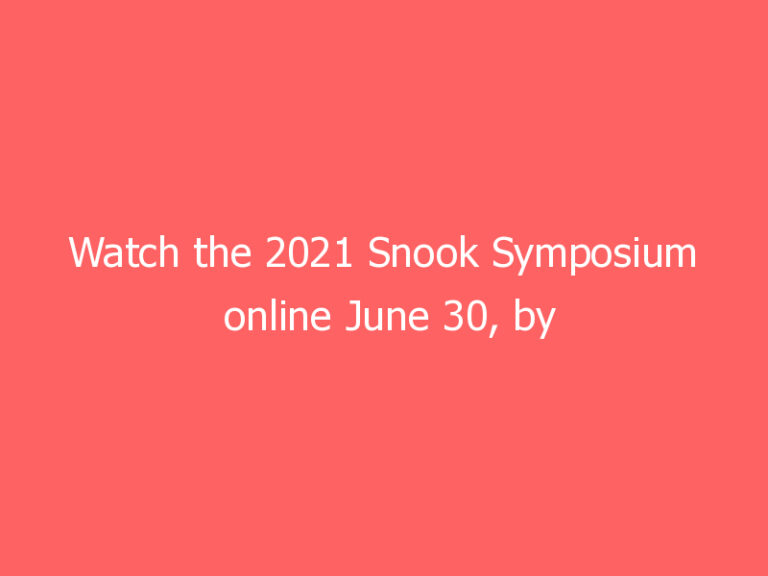 Watch the 2021 Snook Symposium online June 30, by