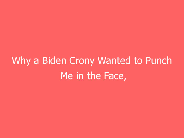 Why a Biden Crony Wanted to Punch Me in the Face, by Michelle Malkin